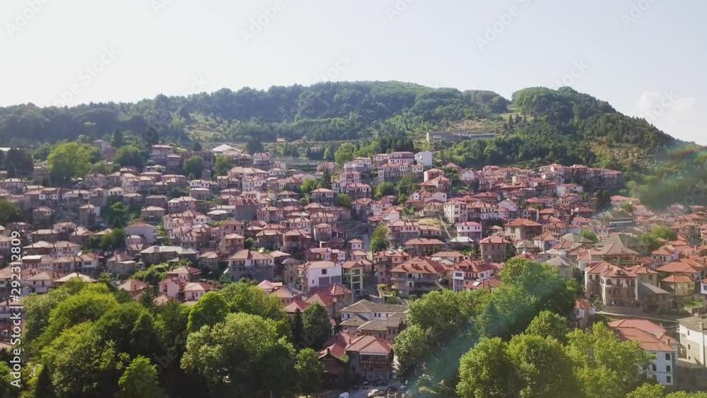 Pan of historic and beautiful Metsovo in the summer (4K) Pan of historic and beautiful Metsovo in the summer (4K)