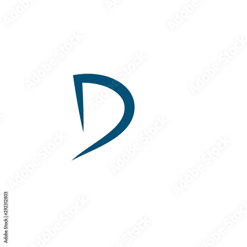 D Letter Alphabet font logo vector