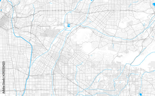 Rich detailed vector map of Whittier, California, USA
