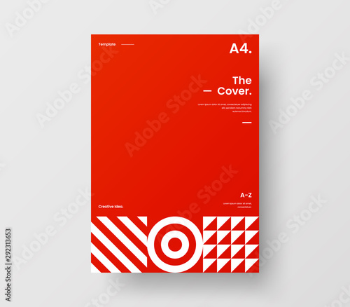 Amazing business presentation vector A4 vertical orientation front page mock up. Modern corporate report cover abstract geometric illustration design layout. Company identity brochure template.