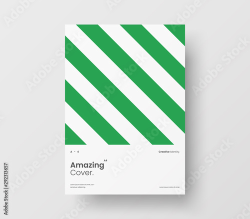 Amazing business presentation vector A4 vertical orientation front page mock up. Modern corporate report cover abstract geometric illustration design layout. Company identity brochure template.