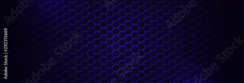 Abstract neon background with violet light, line and texture. Vector banner design in dark night colour