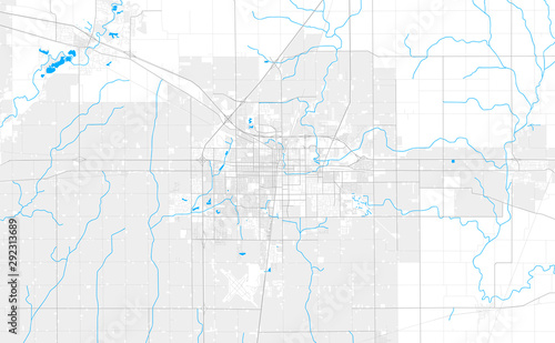 Rich detailed vector map of Champaign, Illinois, USA
