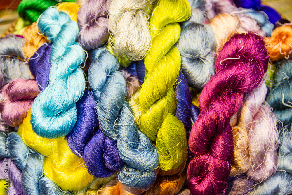 The silk yarn is obtained from a silkworm, Household handicrafts of