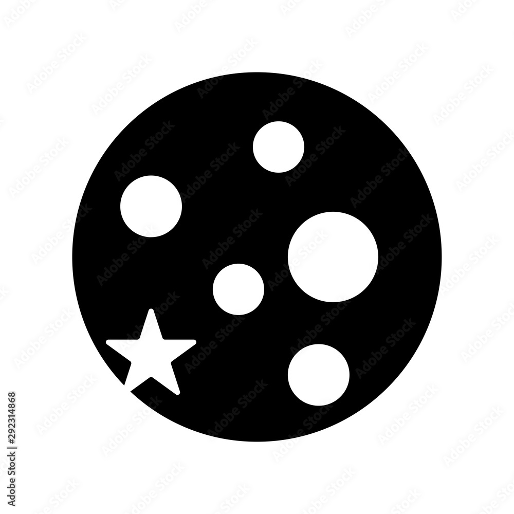 Fototapeta premium Full moon icon. Earth satellite sign