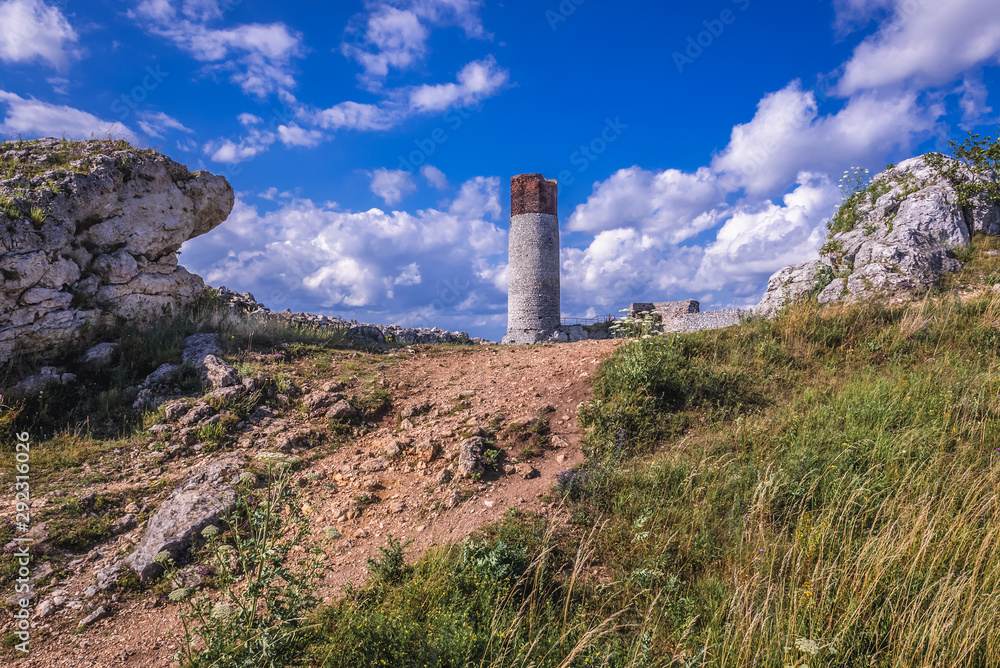 One of the towers of ruins of castle in Olsztyn village in Silesia region of Poland One of the towers of ruins of castle in Olsztyn village in Silesia region of Poland