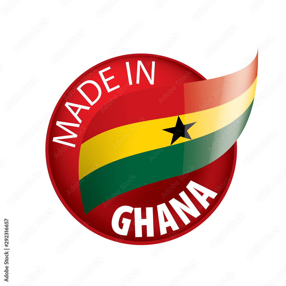 Obraz premium Ghana flag, vector illustration on a white background
