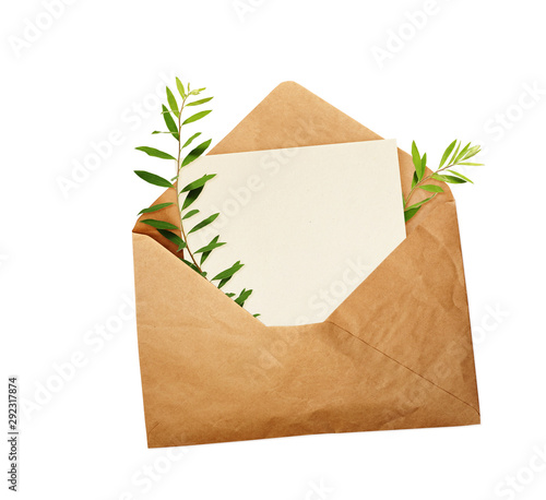 Opened craft paper envelope...