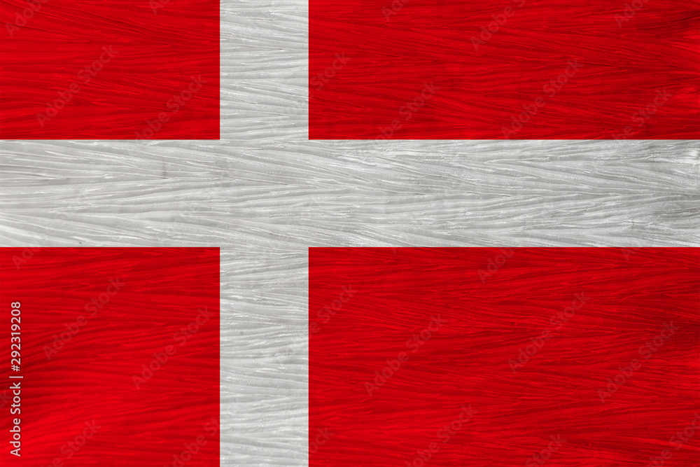 beautiful national flag of Denmark on soft silk with soft folds, close-up, copy space beautiful national flag of Denmark on soft silk with soft folds, close-up, copy space