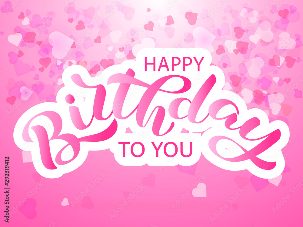 Happy birthday lettering. Vector illustration for card or banner Happy birthday lettering. Vector illustration for card or banner