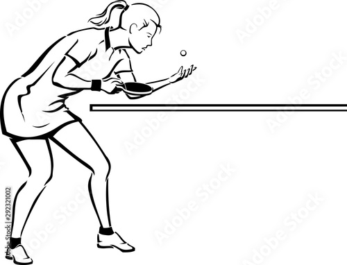 Table Tennis Serve Line Art