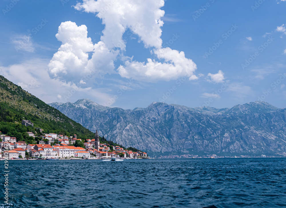 Perast, Unesco world heritage village at Kotor bay, Montenegro.