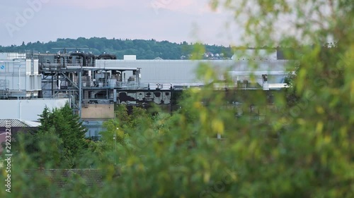 Factory with nature in the foreground