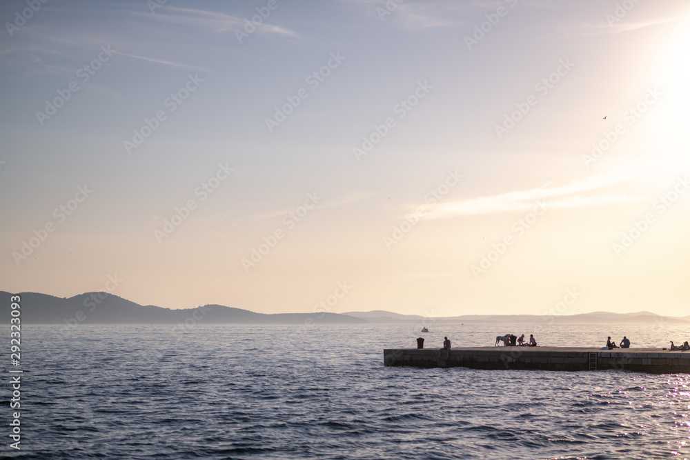 Beatiful sunshine before sun set at Zaddar, a tourist destination of Croatia.