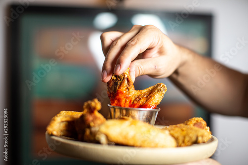 chicken wings with hot sauce