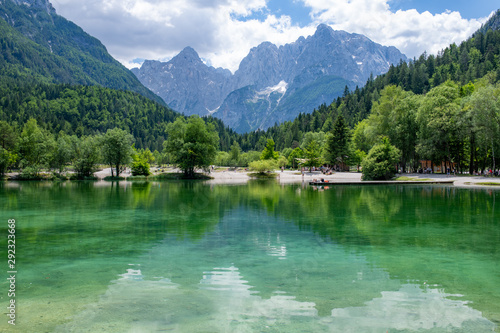 Beautiful landscape of Jasna lake, the small turquoise lake with background of mountain.