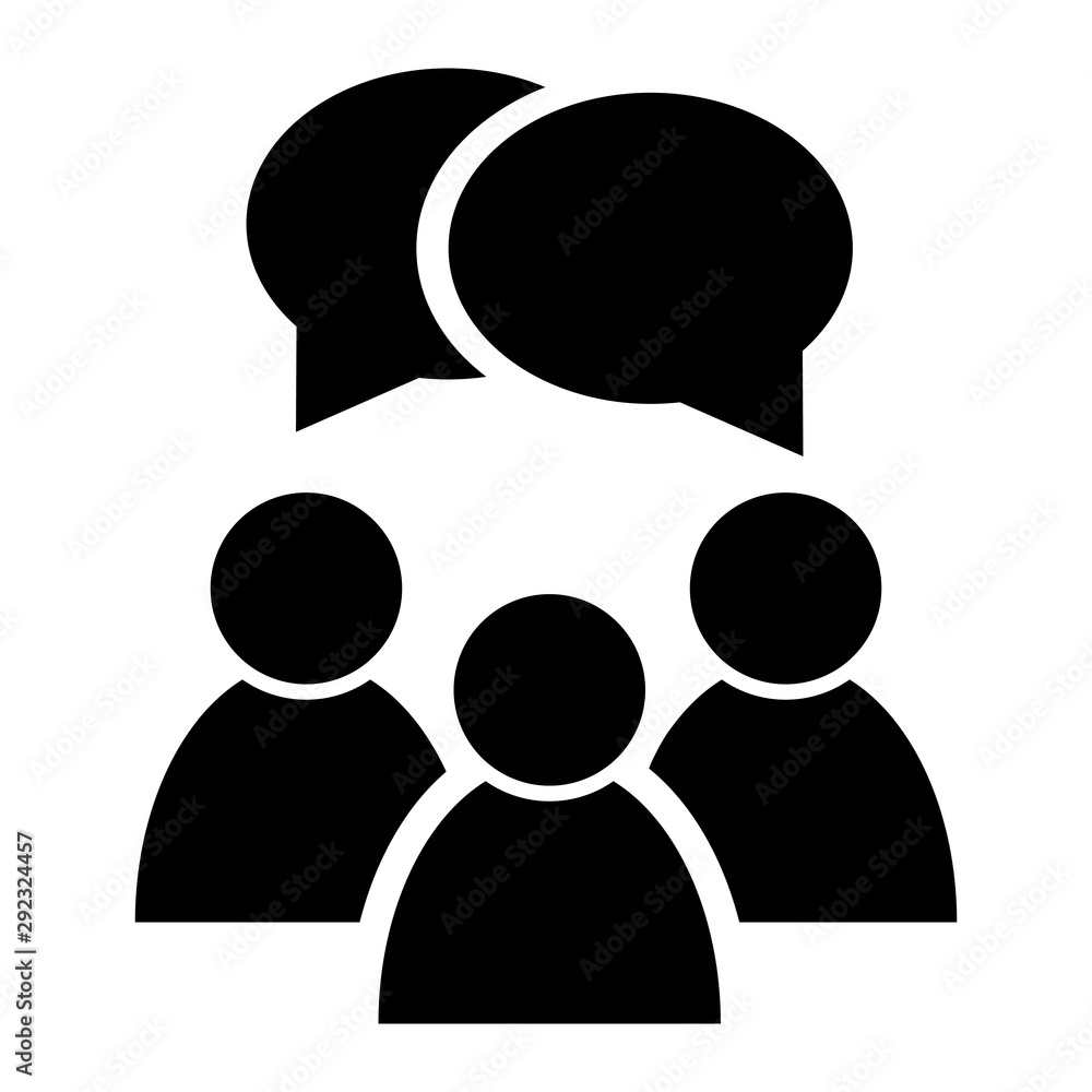 Speaking people vector icon. chat room illustration symbol or sign. Stock  Vector | Adobe Stock
