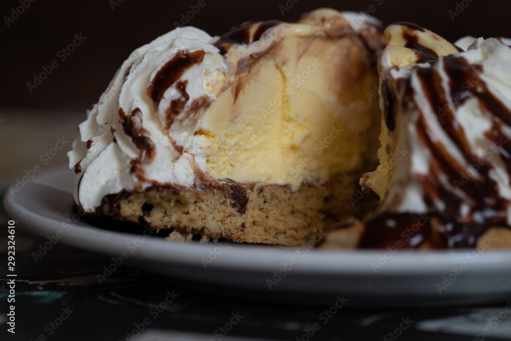 big cookie with cream and chocolate big cookie with cream and chocolate