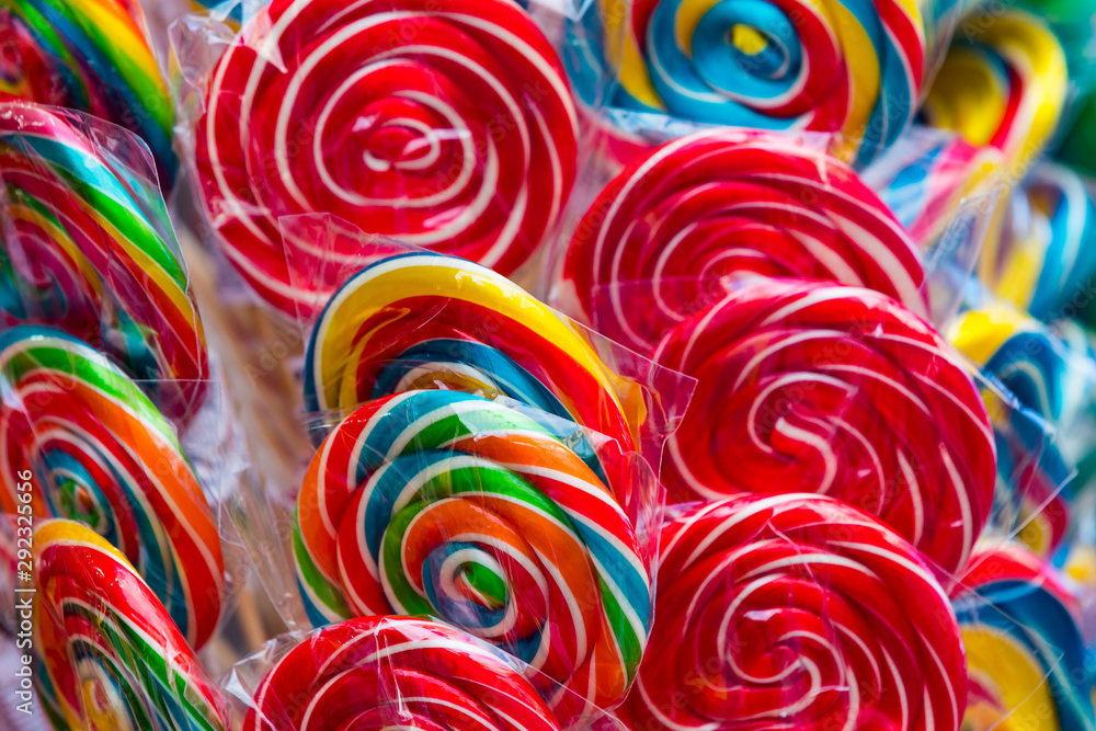 Background of colored jelly sweets shot close-up
