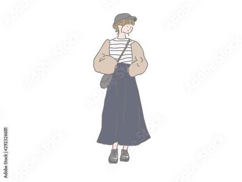 お散歩しているおしゃれな女の子