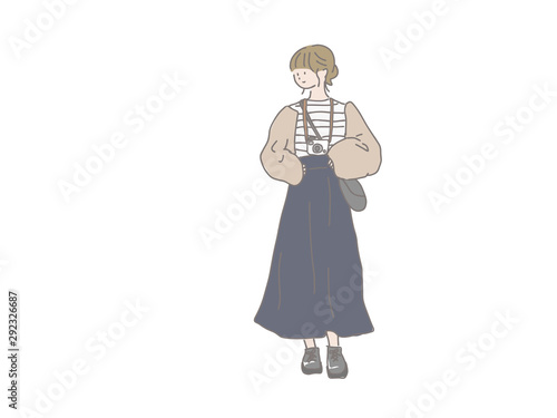カメラを持ったオシャレな女の子