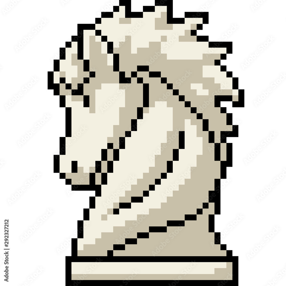 Premium Vector  White chess piece in pixel art style