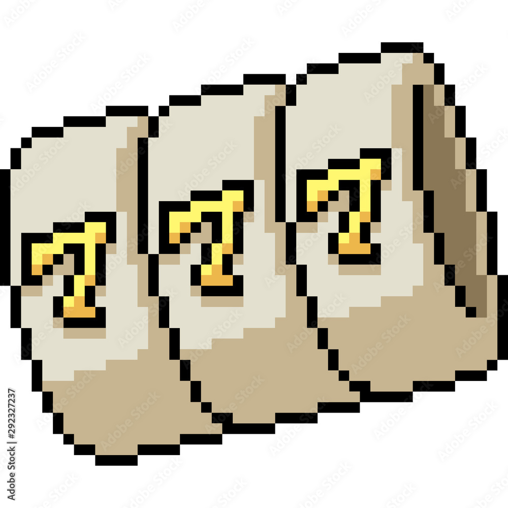 Obraz premium vector pixel art lucky number