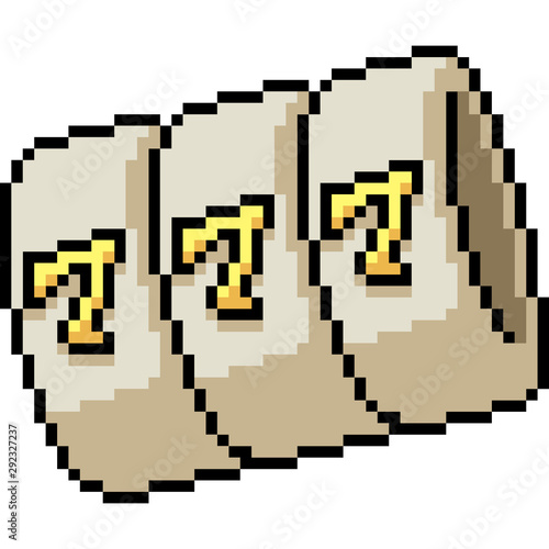 vector pixel art lucky number