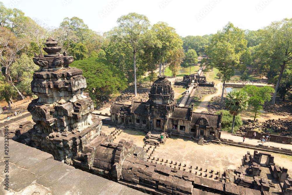 Ancient Khmer architecture. Panorama view of Baphuon temple at Angkor Wat complex, Siem Reap, Cambodia