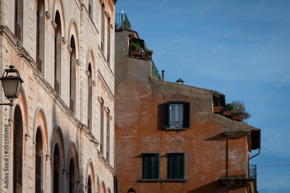 Buildings in Trastevere neighborhood, Rome