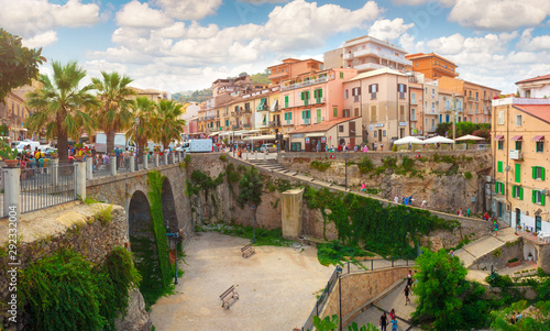 Photos Panorama of Tropea city center with stone stairs down to the beach, Southern Ita