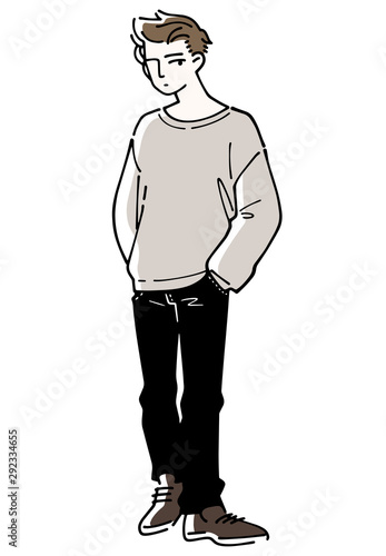casual fashion man walking