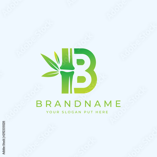B Letter Bamboo logo/identity design template vector eps