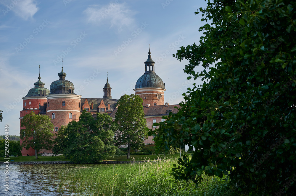 Gripsholm's beautiful castle at Lake Mälaren in Mariefred