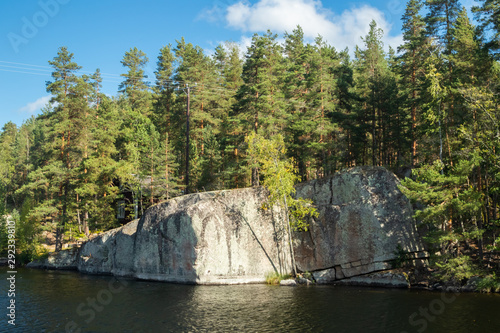 The Verla rock painting in Valkeala, Finland