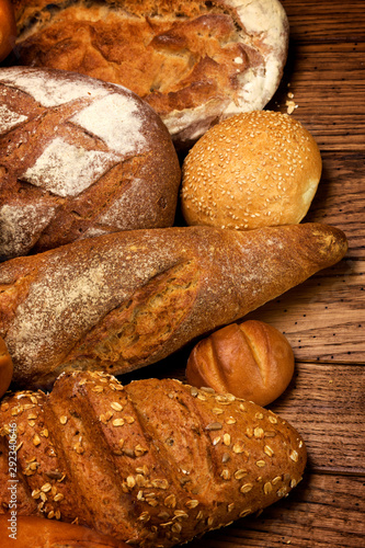 Fresh fragrant bread on the table.