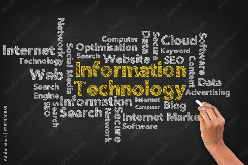 Information Technology Word Cloud On Blackboard Information Technology Word Cloud On Blackboard