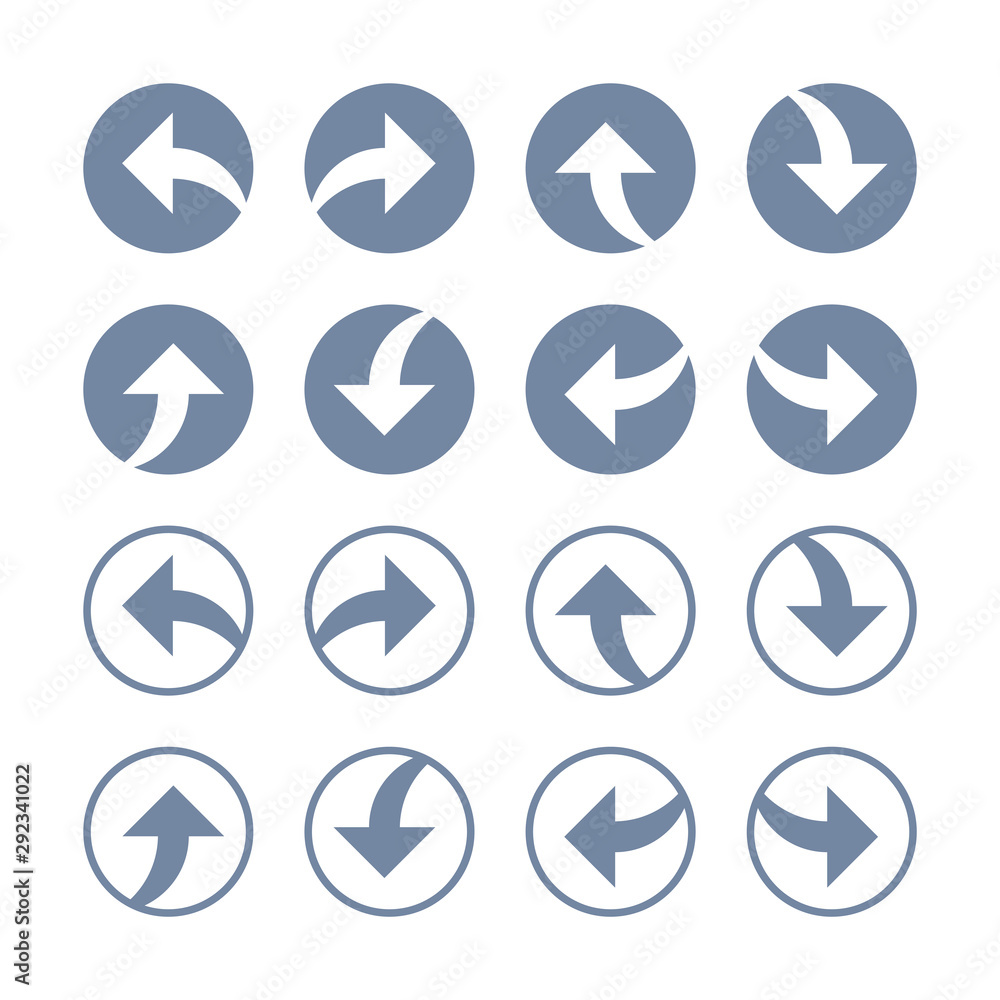 Arrow Icons Set Flat Line Vector Arrow Icons Set Flat Line Vector