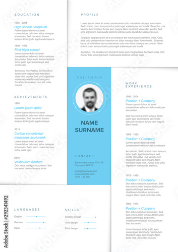 Minimalist light resume cv template