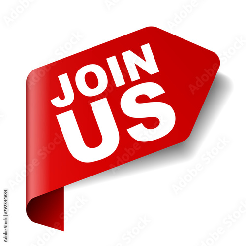 red vector banner join us