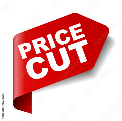 red vector banner price cut