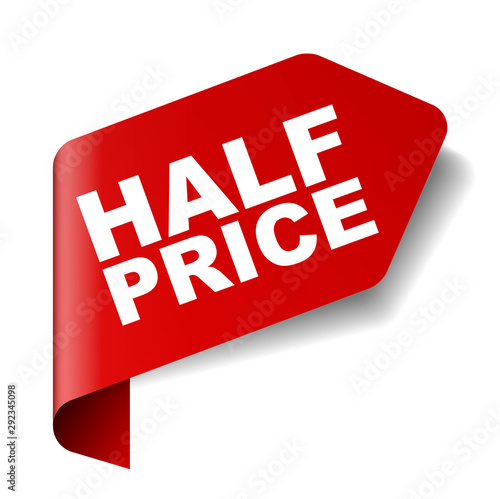 red vector banner half price