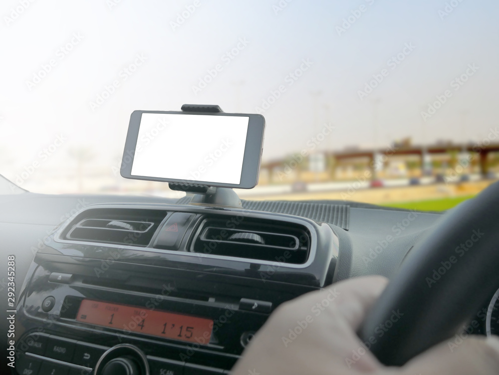 Smart Phone on Car Mock Up