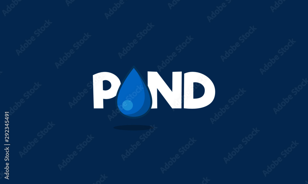Pond Typography Sign with Water Drop Pond Typography Sign with Water Drop