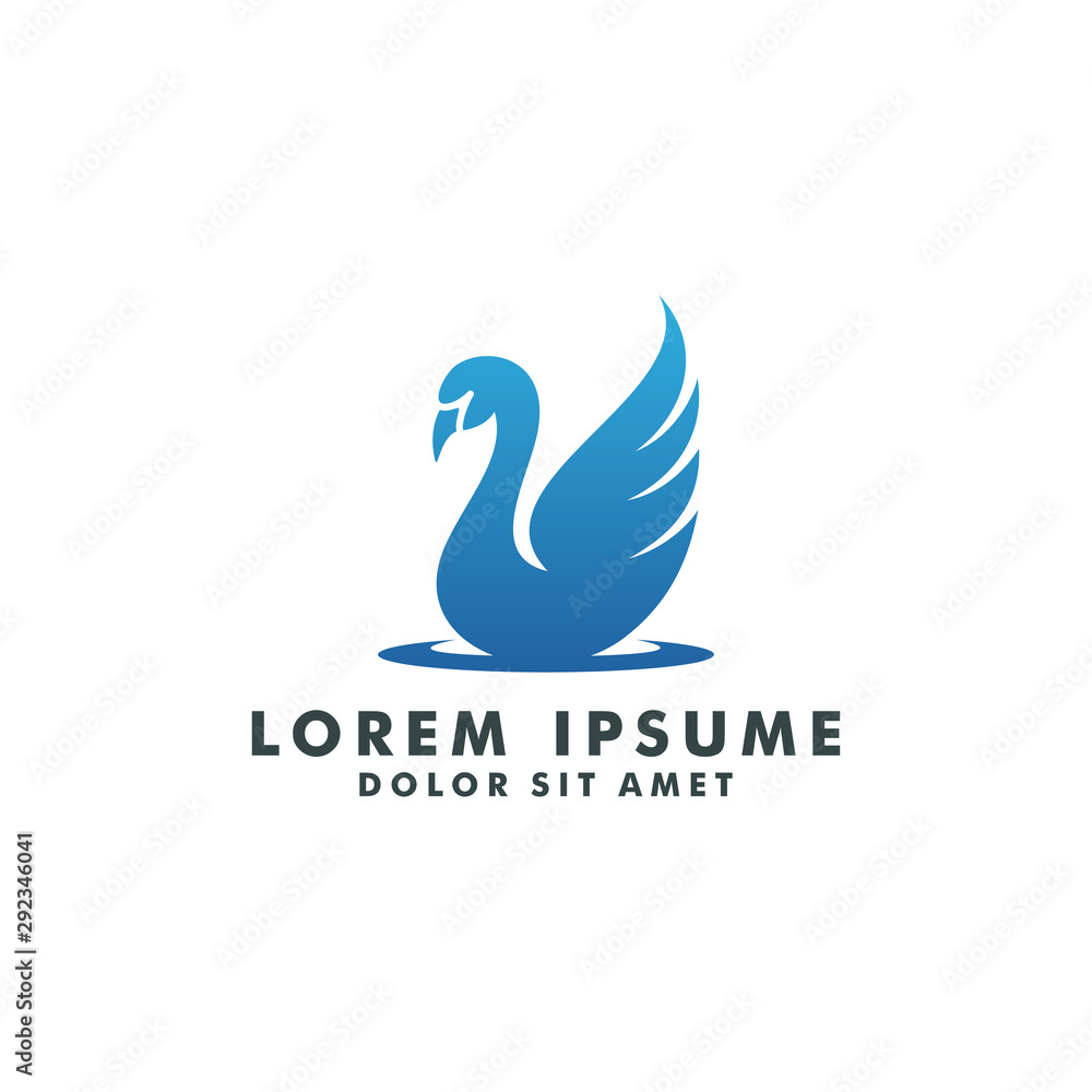 Obraz premium swan logo template, icon swans vector design