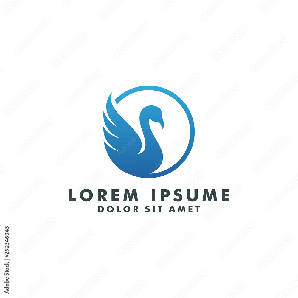 swan logo template, icon swans vector design swan logo template, icon swans vector design