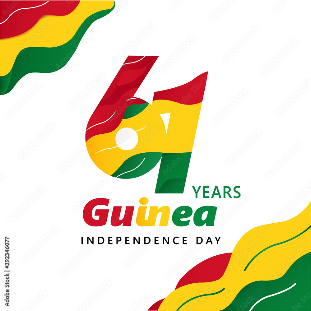 Vecteur Stock Logo design 61th the National Day of Guinea,happy