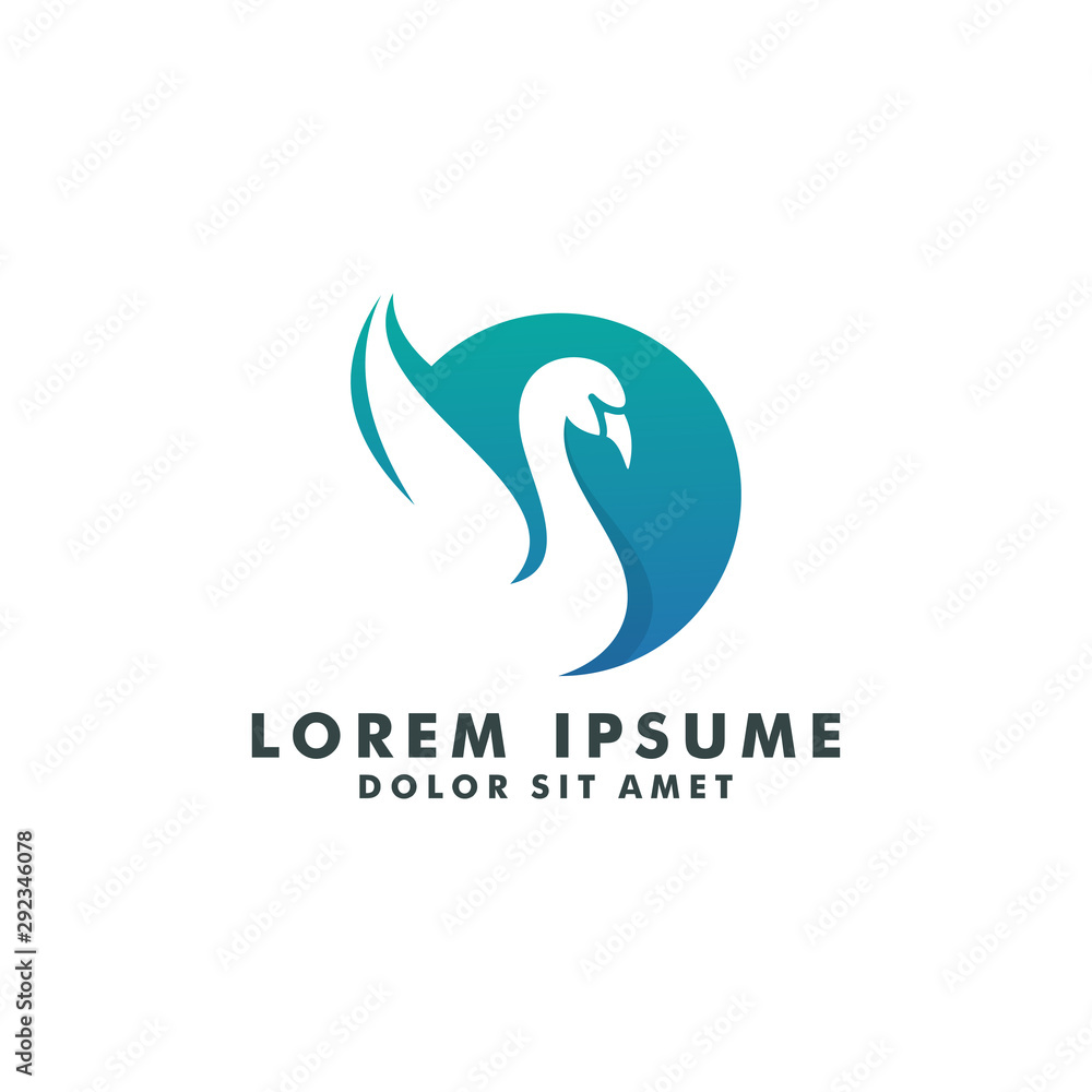 swan logo template, icon swans vector design swan logo template, icon swans vector design
