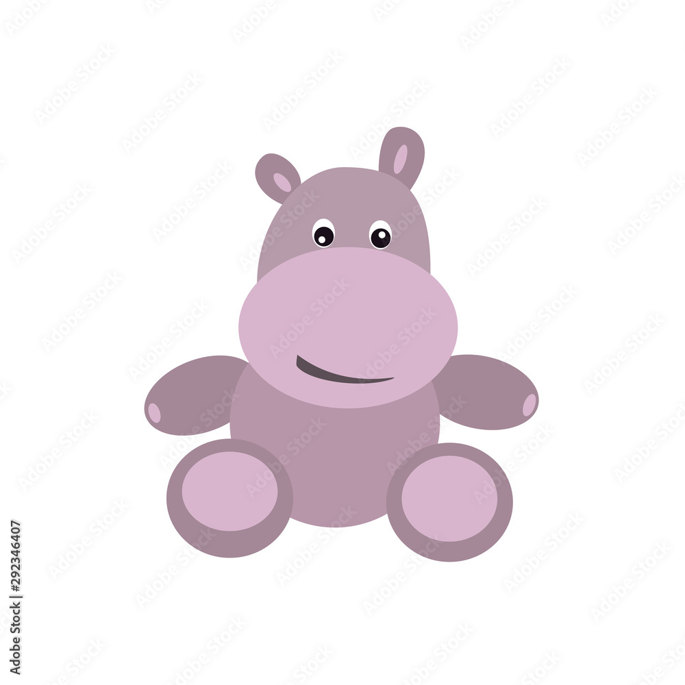 Fototapeta premium Cute hippo. Abstract concept, icon. Vector illustration on white background.