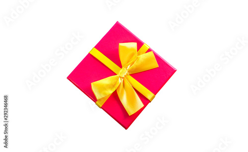 Wallpaper Mural Pink Birthday present box isolated on white background. Season's  gifts for women and girls. Merry Christmas and Happy New Year holidays surprise. Torontodigital.ca